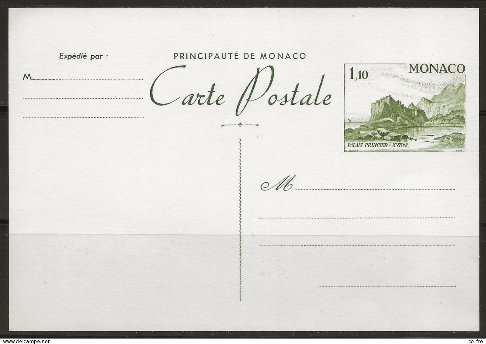 Monaco, Carte Prêt à Poster Au Type Palais Princier (ref.2) - Entiers Postaux