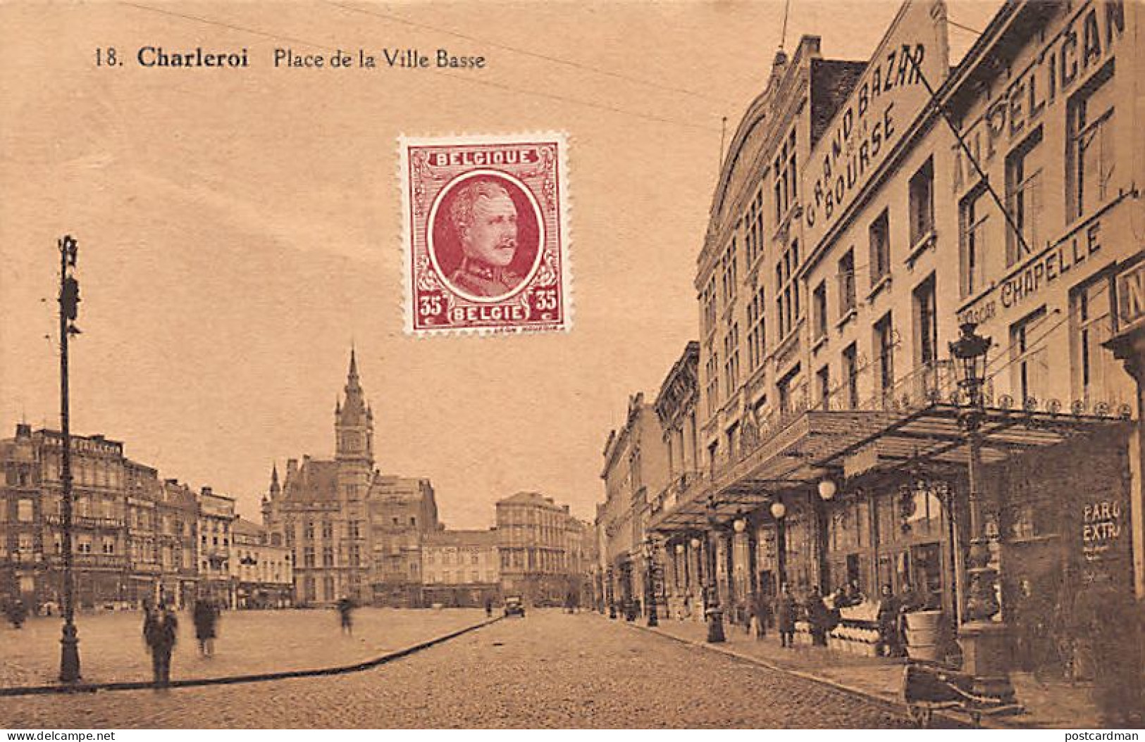 Belgique - CHARLEROI (Hainaut) Place De La Ville Basse - Grand Bazar De La Bourse - Au Pélican, Victor Chapelle - Charleroi
