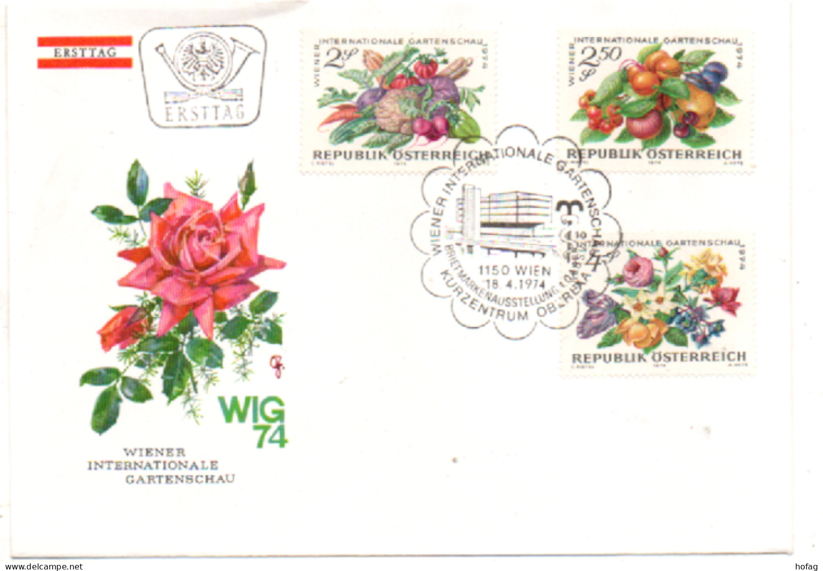 Österreich 1974 MiNr.: 1444-1446 Gartenschau; Austria FDC Scott:982-984 YT: 1274-1276 Sg: 1699-1699 - FDC