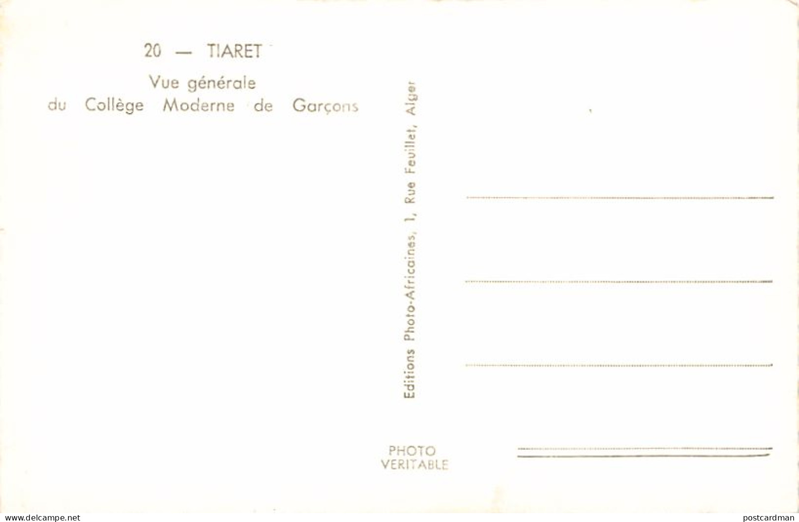 TIARET Tahert - Collège Moderne De Garçons - Tiaret