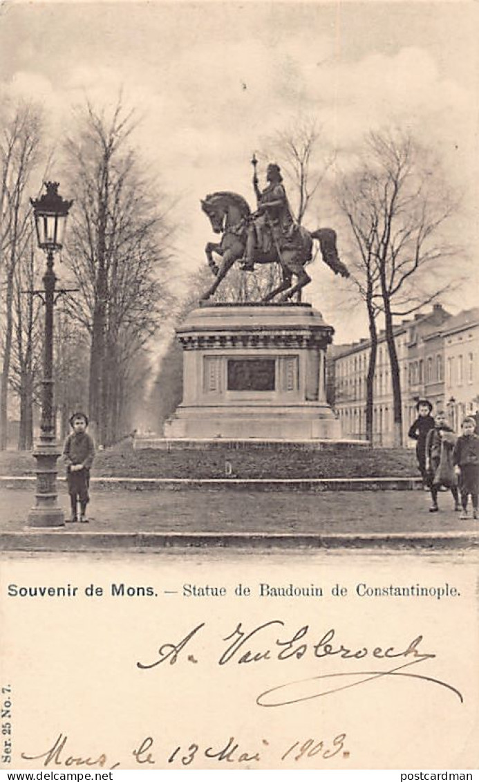 MONS (Hainaut) Statue De Bauduin De Coonstantinople - Ed. Nels Série 25 N. 7 - Mons