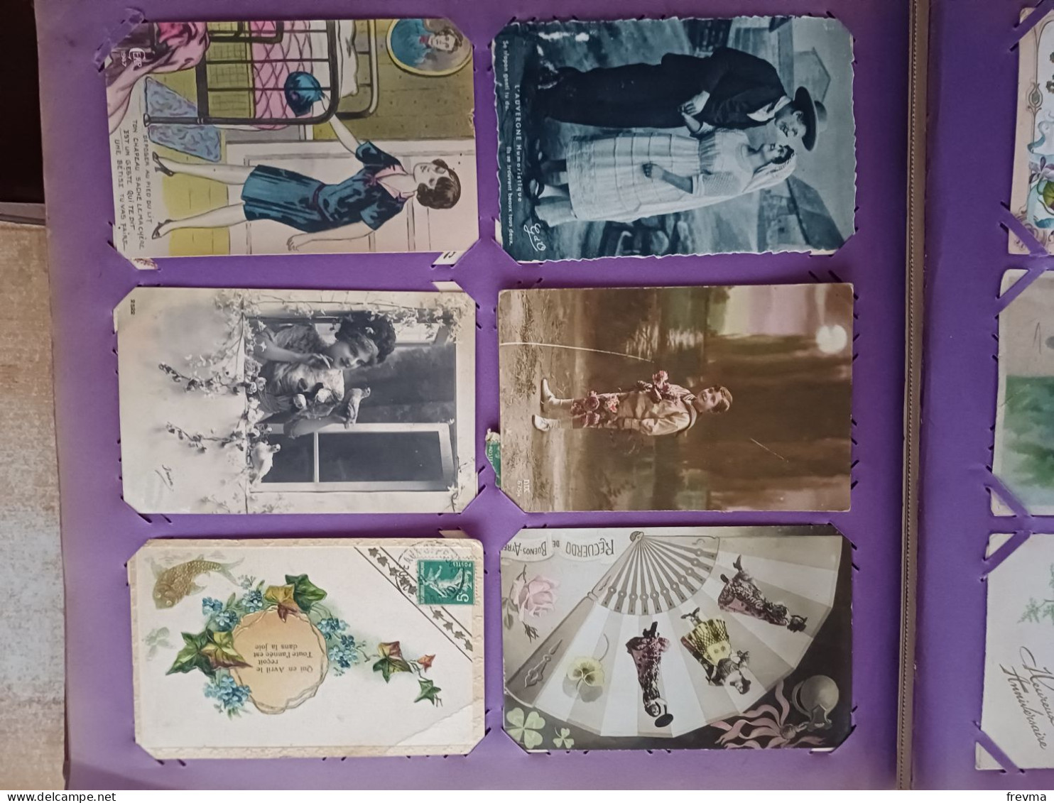 Album ancien de 1008 cartes postales fantaisies des années 1910 + 45 or album soit 1053 cpa
