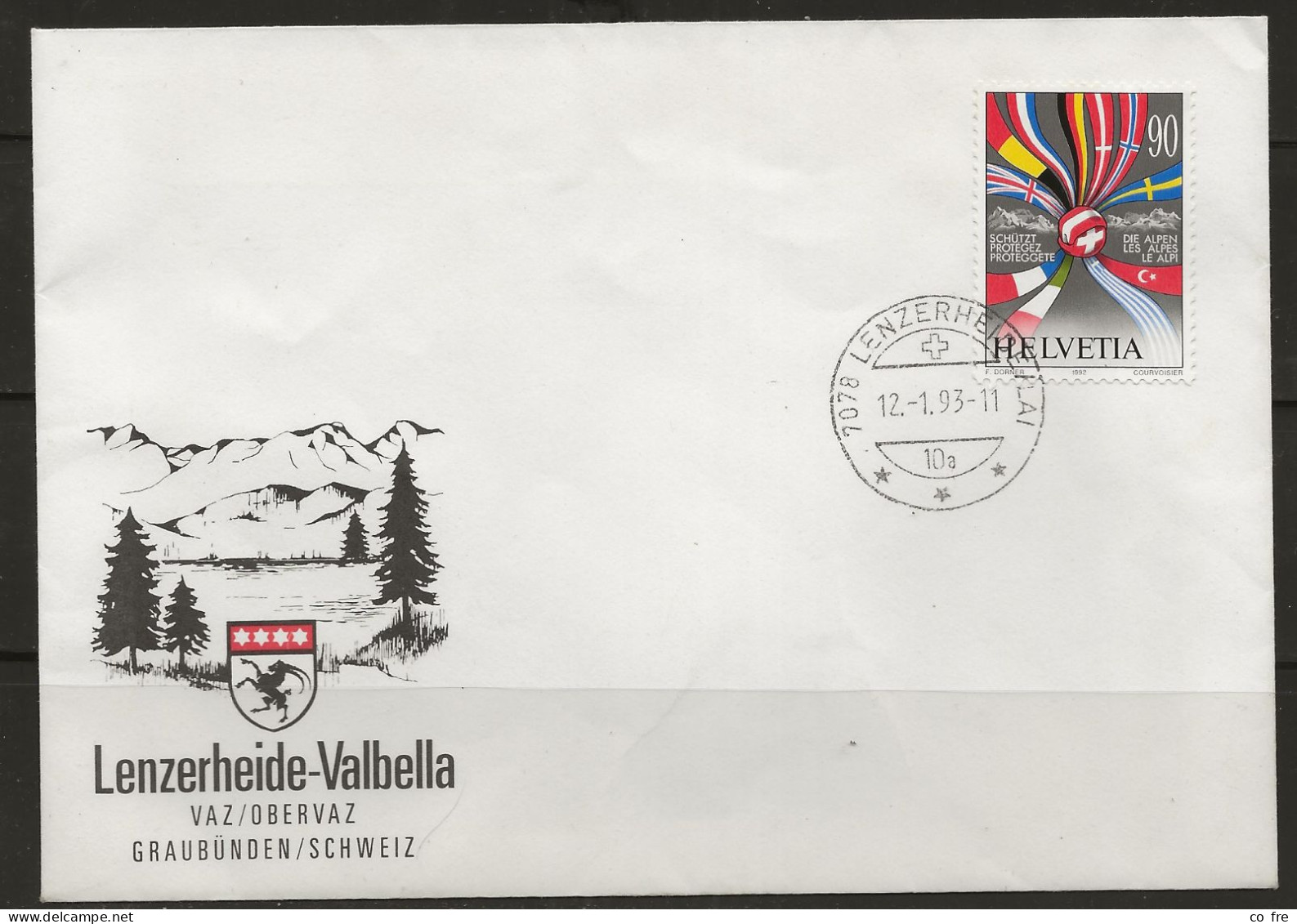 Suisse N°1398 Sur Enveloppe Illustrée (ref.2) - Cartas Máxima