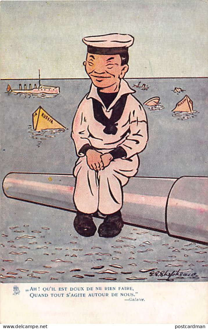 Japan - RUSSO JAPANESE WAR - Caricature Of Japanese Sailor And Sunk Russian Warships - Publ. Raphael Tuck & Sons - Sonstige & Ohne Zuordnung