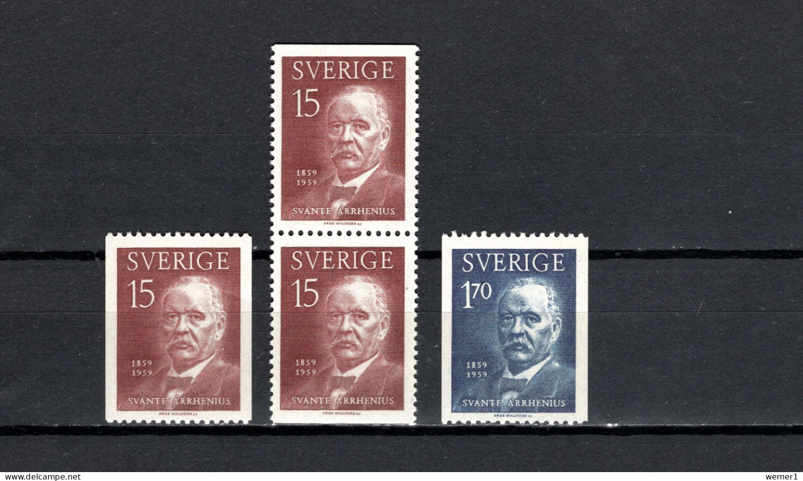 Sweden 1959 Space, S. Arrhenius, Physicist 100th Birthday Anniv. Set Of 4 MNH - Europa