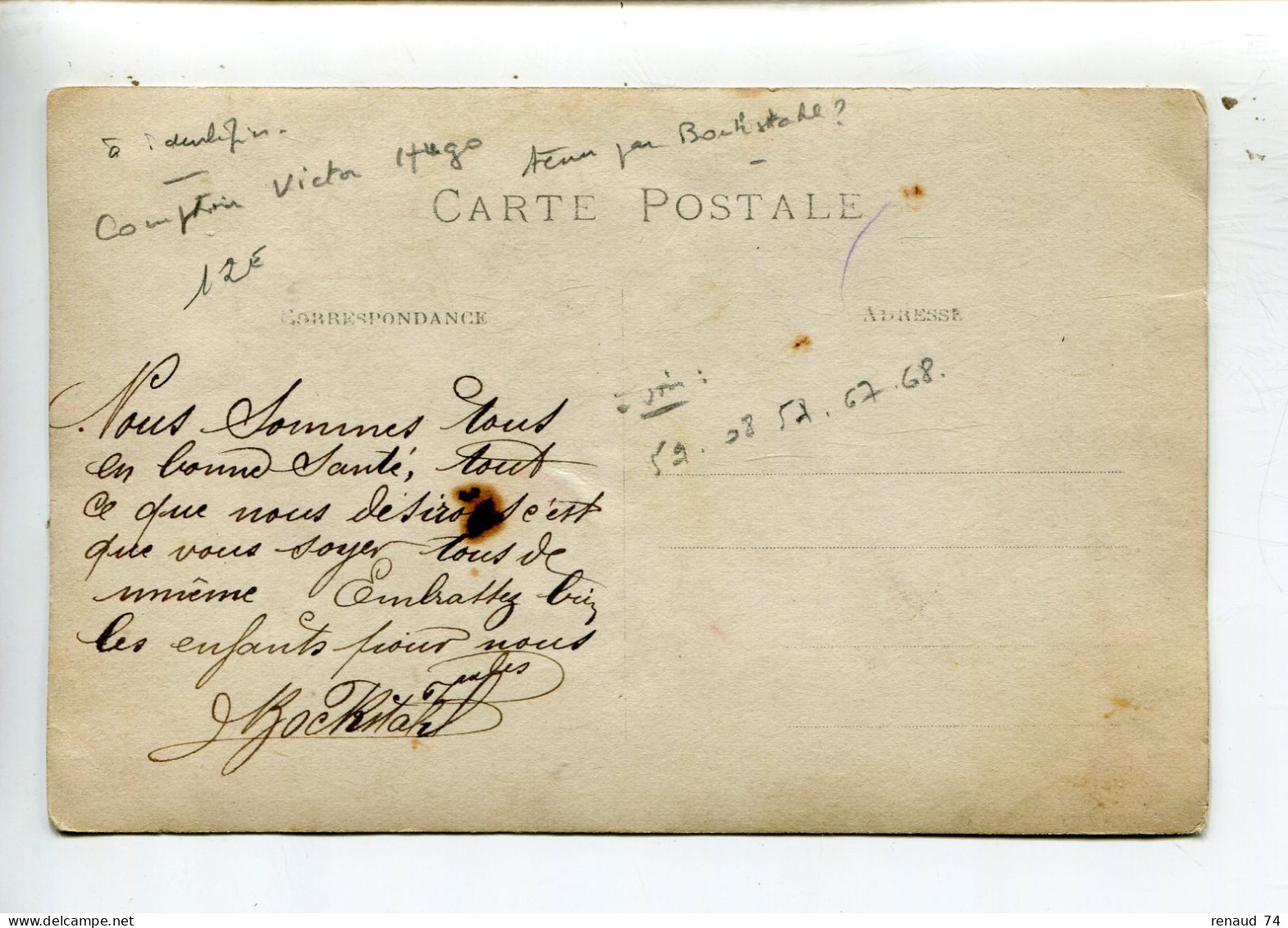 A Identifier Carte Photo France Comptoir Victor Hugo Tenu Par M. Bockstahl - A Identifier