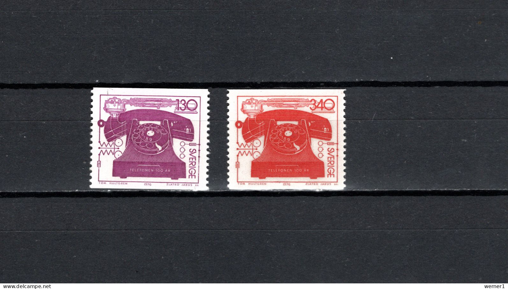 Sweden 1976 Space, Telephone Centenary Set Of 2 MNH - Europe