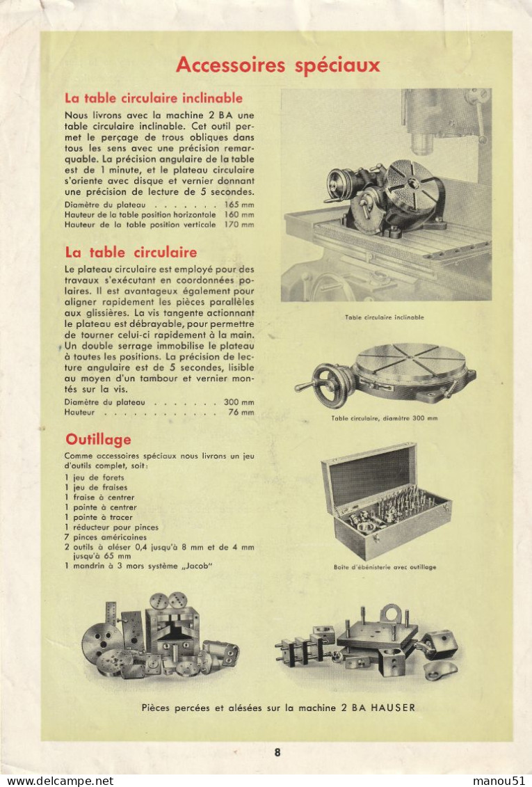 MACHINES-OUTILS  HAUSER - Altri & Non Classificati