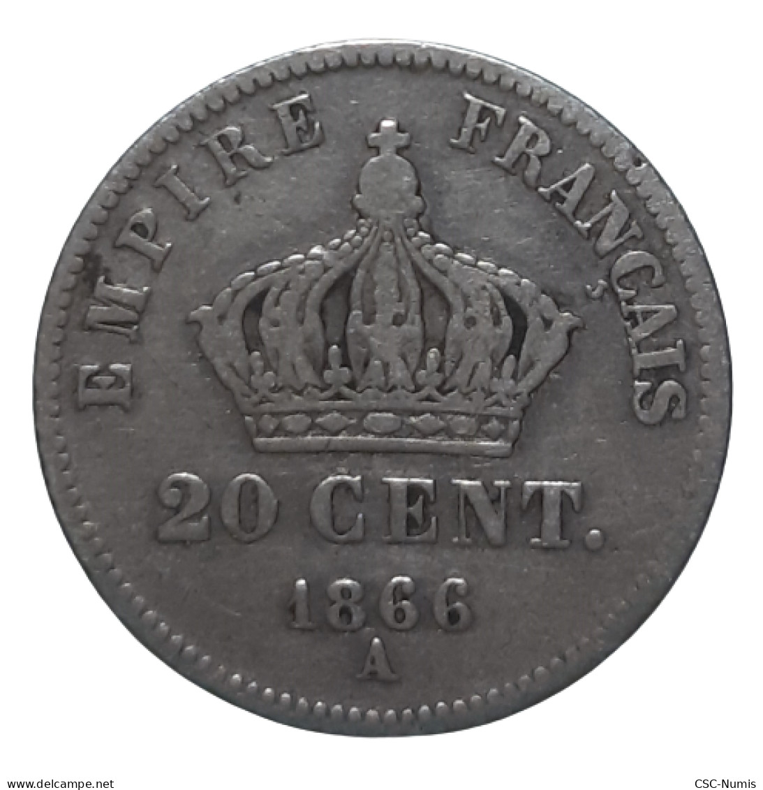 (CG#047) - Napoléon III - 20 Centimes 1866 A, Paris - 20 Centimes