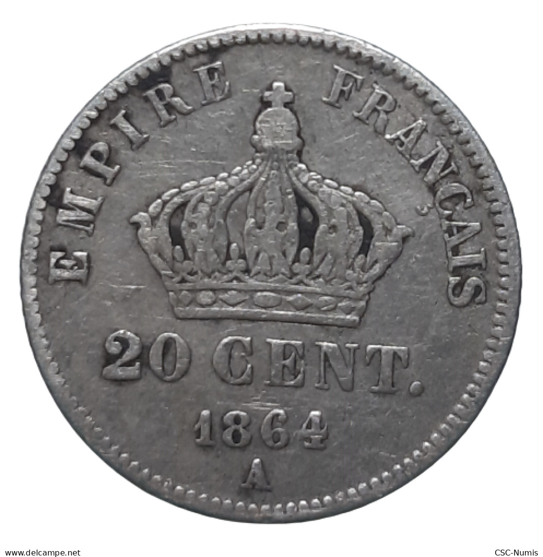 (CG#049) - Napoléon III - 20 Centimes 1864 A, Paris - 20 Centimes