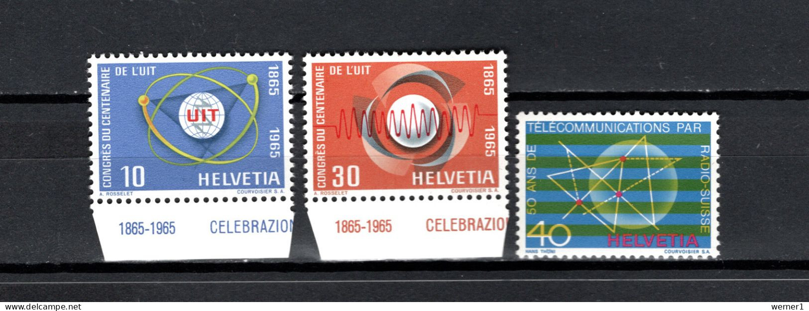 Switzerland 1965/1971 Space, ITU Centenary, Radio Switzerland 3 Stamps MNH - Europa