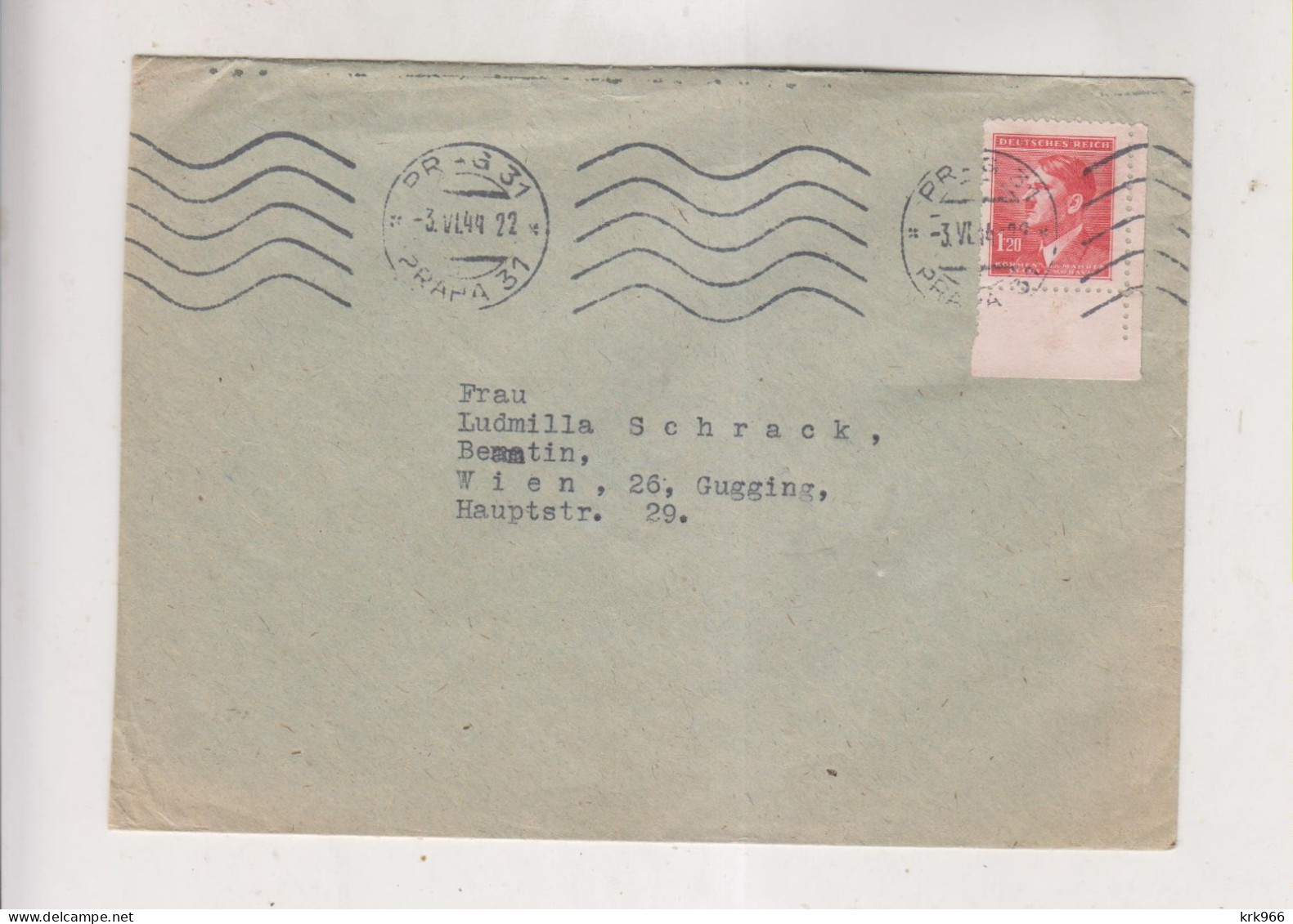 BOHEMIA & MORAVIA 1944 PRAG  Nice Cover To Austria Germany - Cartas & Documentos