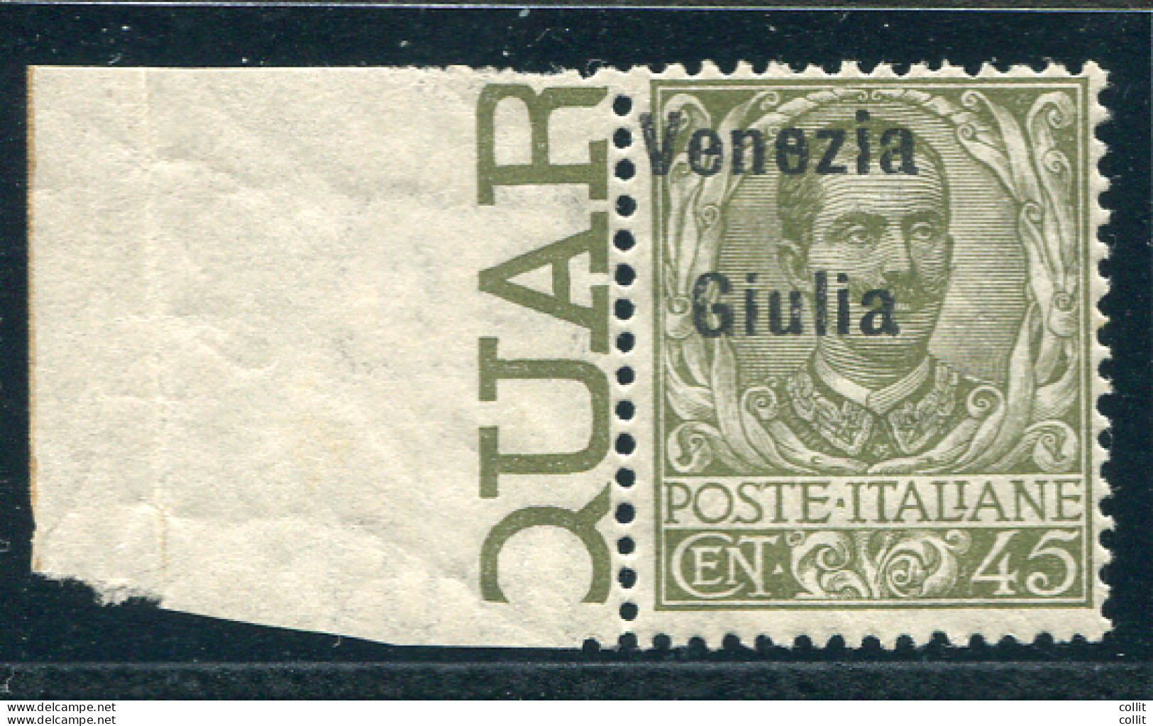 Venezia Giulia - Floreale Cent. 45 Soprastampa Spostata - Emissions Locales/autonomes