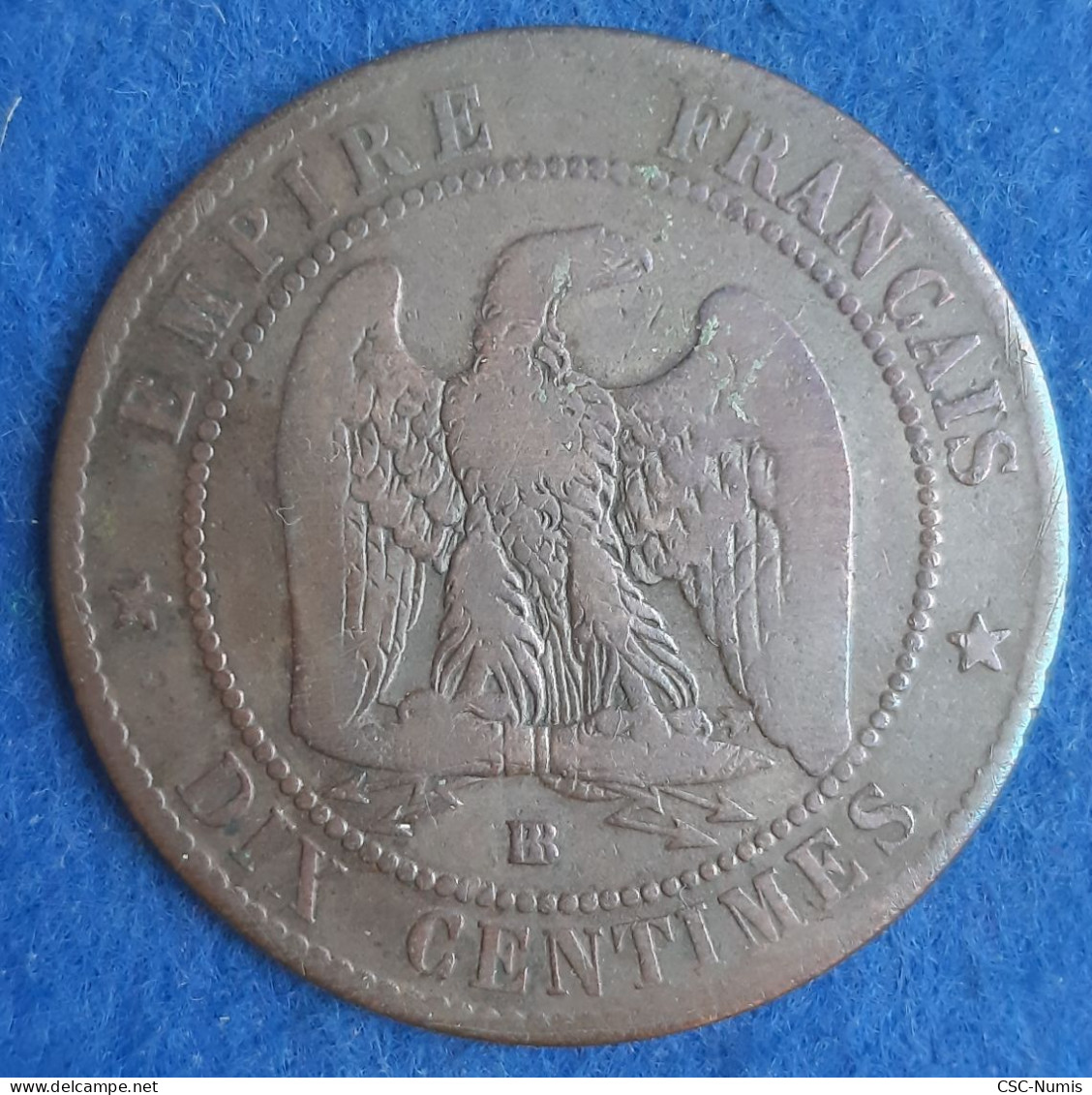 (CG#145) - Napoléon III - 10 Centimes 1855 BB, Strasbourg - Différent Chien - 10 Centimes