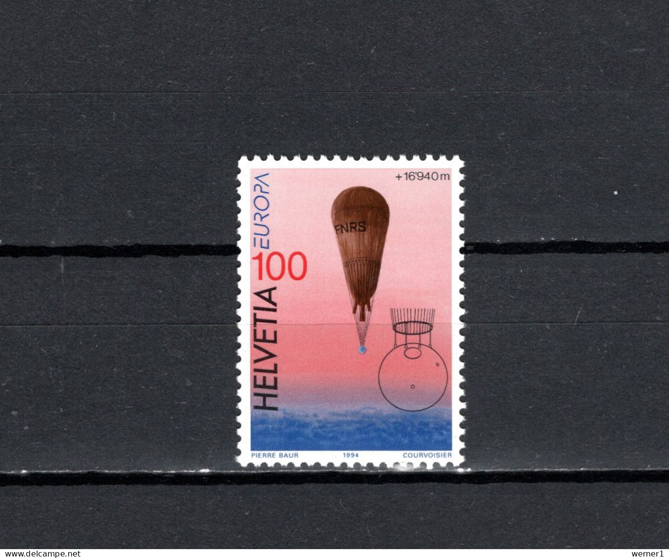 Switzerland 1994 Space, FNRS Stratosphere Balloon Stamp MNH - Europe