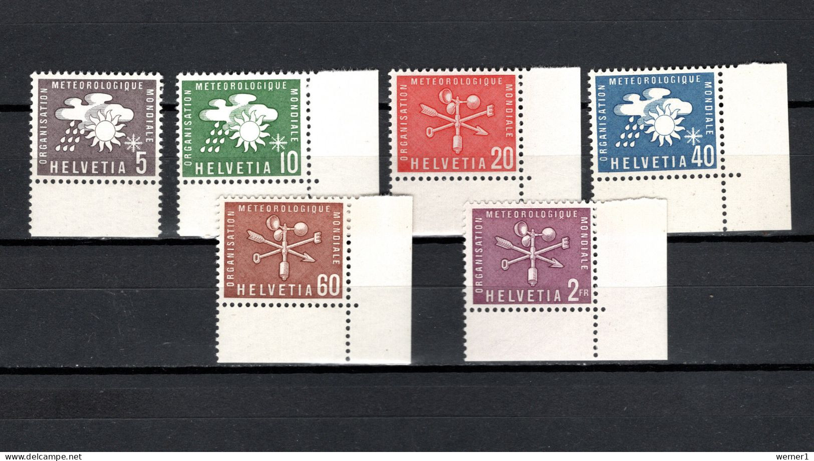 Switzerland OMM 1956 Space, Meteorology Set Of 6 MNH - Europe