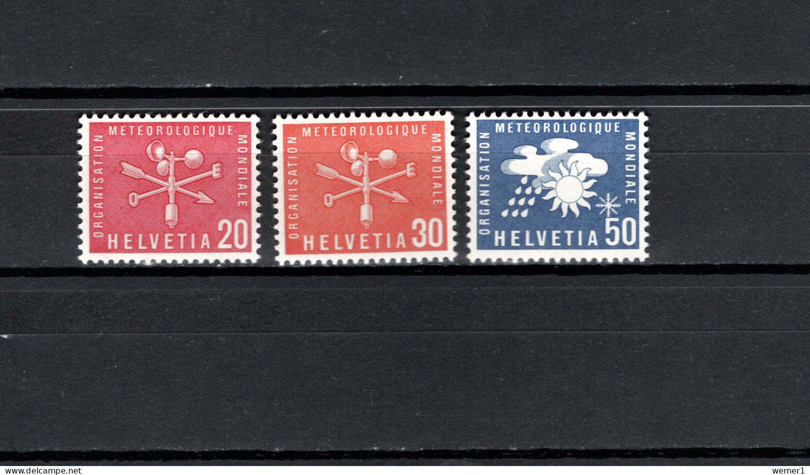 Switzerland OMM 1960 Space, Meteorology Set Of 3 MNH - Europa
