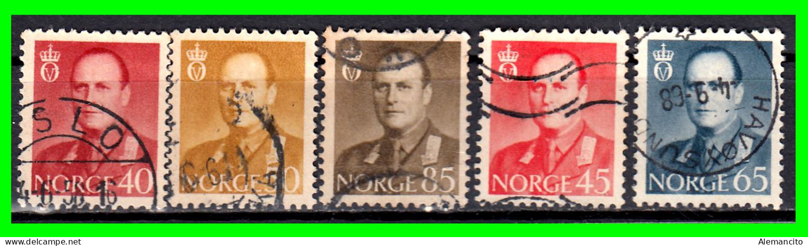 NORUEGA - NORWEY ( EUROPA ) SELLOS DE DIFERENTES VALORES AÑO 1950 - Usados