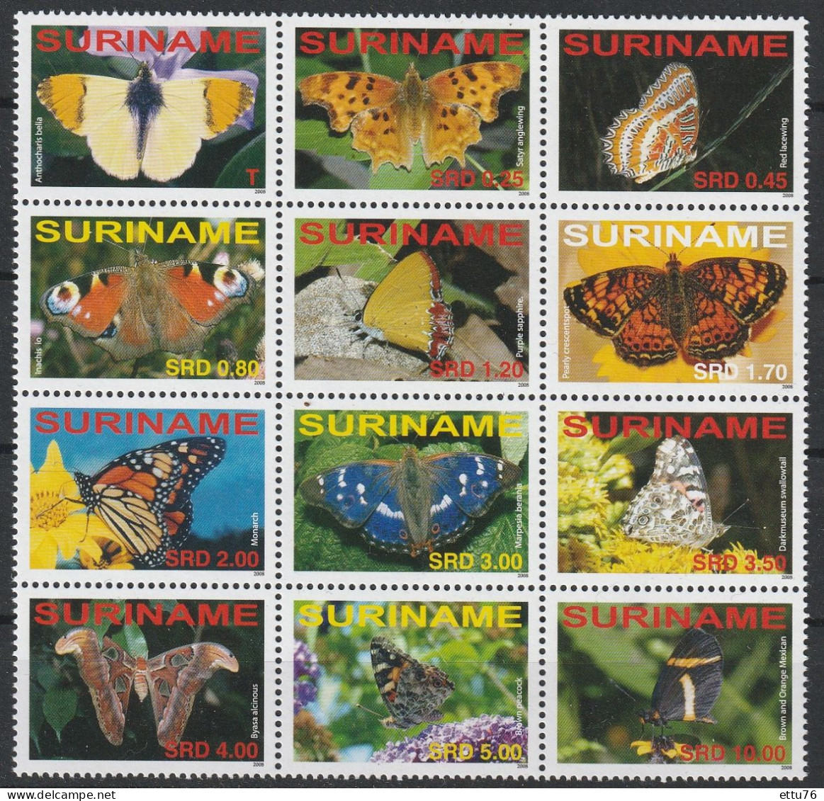 Surinam  2008  Butterflies  MNH - Vlinders