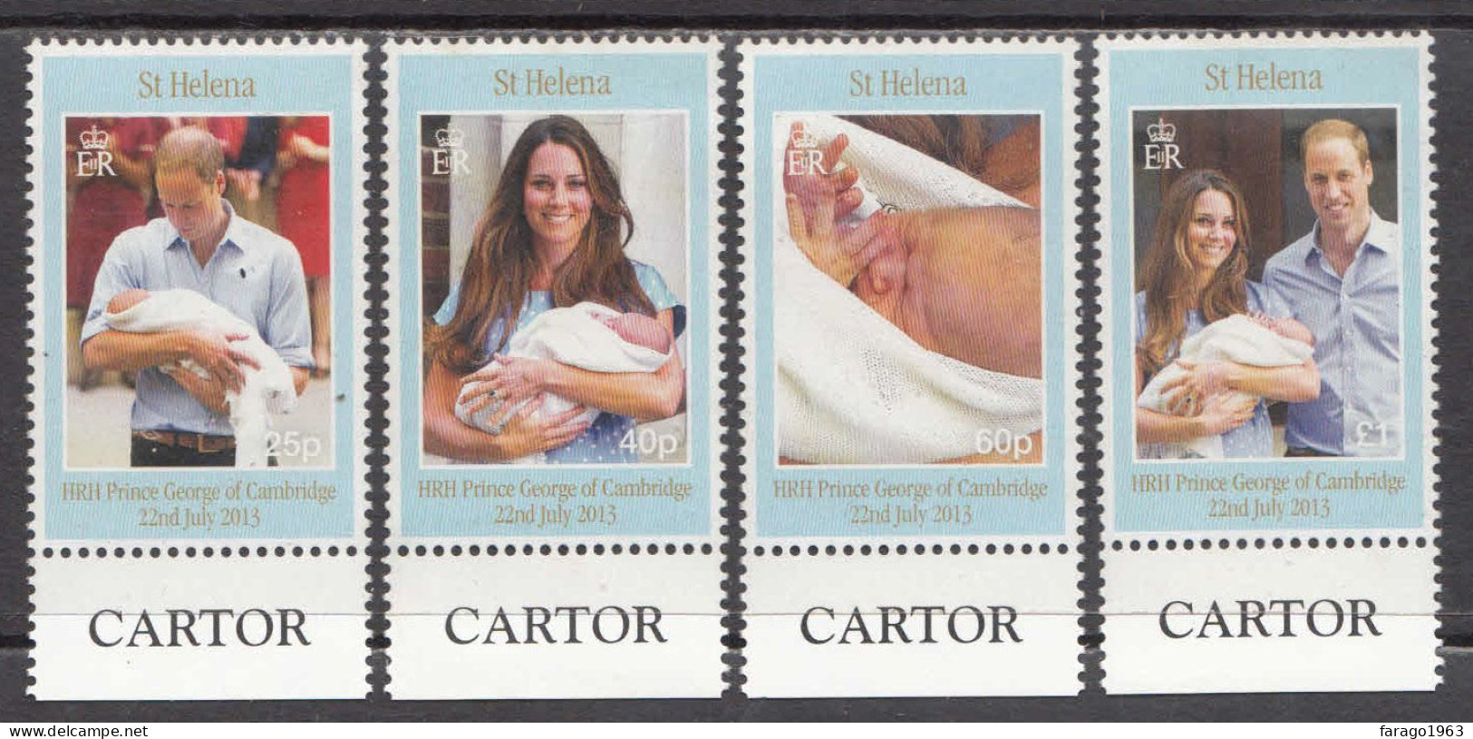 2013 St. Helena Royal Baby George Complete Set Of 4 MNH - Isola Di Sant'Elena