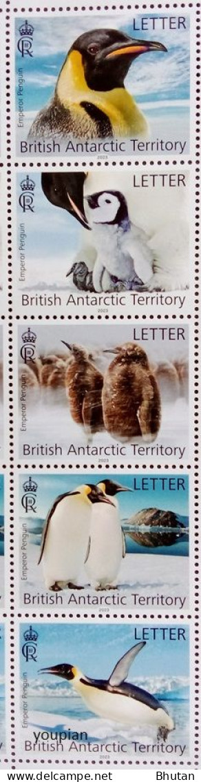 British Antarctic Territories 2023, Emperor Penguin, MNH Stamps Strip - Nuovi