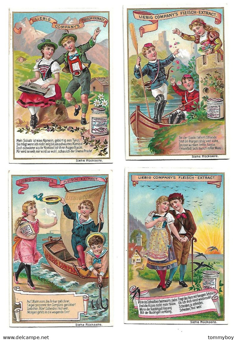 S 505, Liebig 6 Cards, Volkslieder III (deutsche Ausgabe, 1 Card Has A Little Damage On The Back) - Liebig