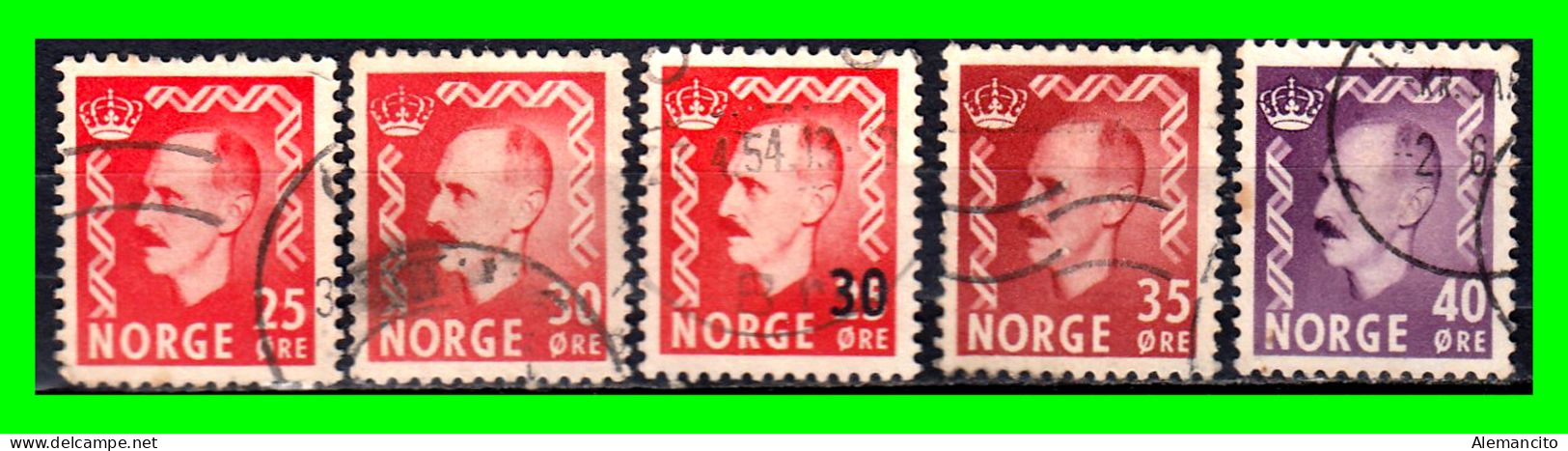 NORUEGA - NORWEY ( EUROPA ) SELLOS DE DIFERENTES VALORES AÑO 1950 - Gebruikt