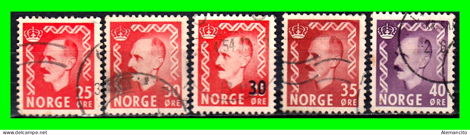 NORUEGA - NORWEY ( EUROPA ) SELLOS DE DIFERENTES VALORES AÑO 1950 - Usados