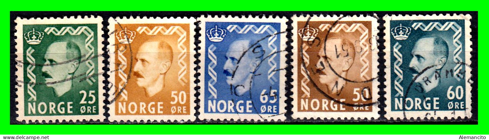 NORUEGA - NORWEY ( EUROPA ) SELLOS DE DIFERENTES VALORES AÑO 1950 - Usados