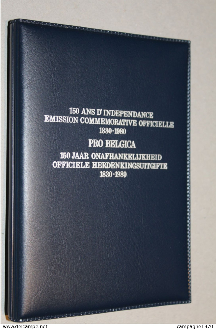 BELGIQUE BELGIE - MEDAILLE ARGENT + TIMBRE PREMIER JOUR - 1980 - EMISSION OFFICIELLE 150 ANS INDEPENDANCE PRO BELGICA - Autres & Non Classés