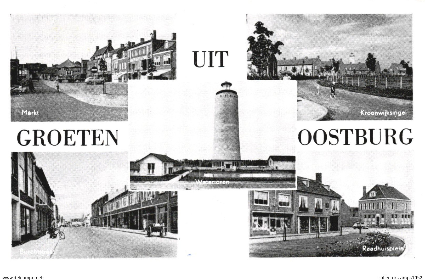 OOSTBURG, ZEELAND, MULTIPLE VIEWS, ARCHITECTURE, TOWER, NETHERLANDS, POSTCARD - Sluis