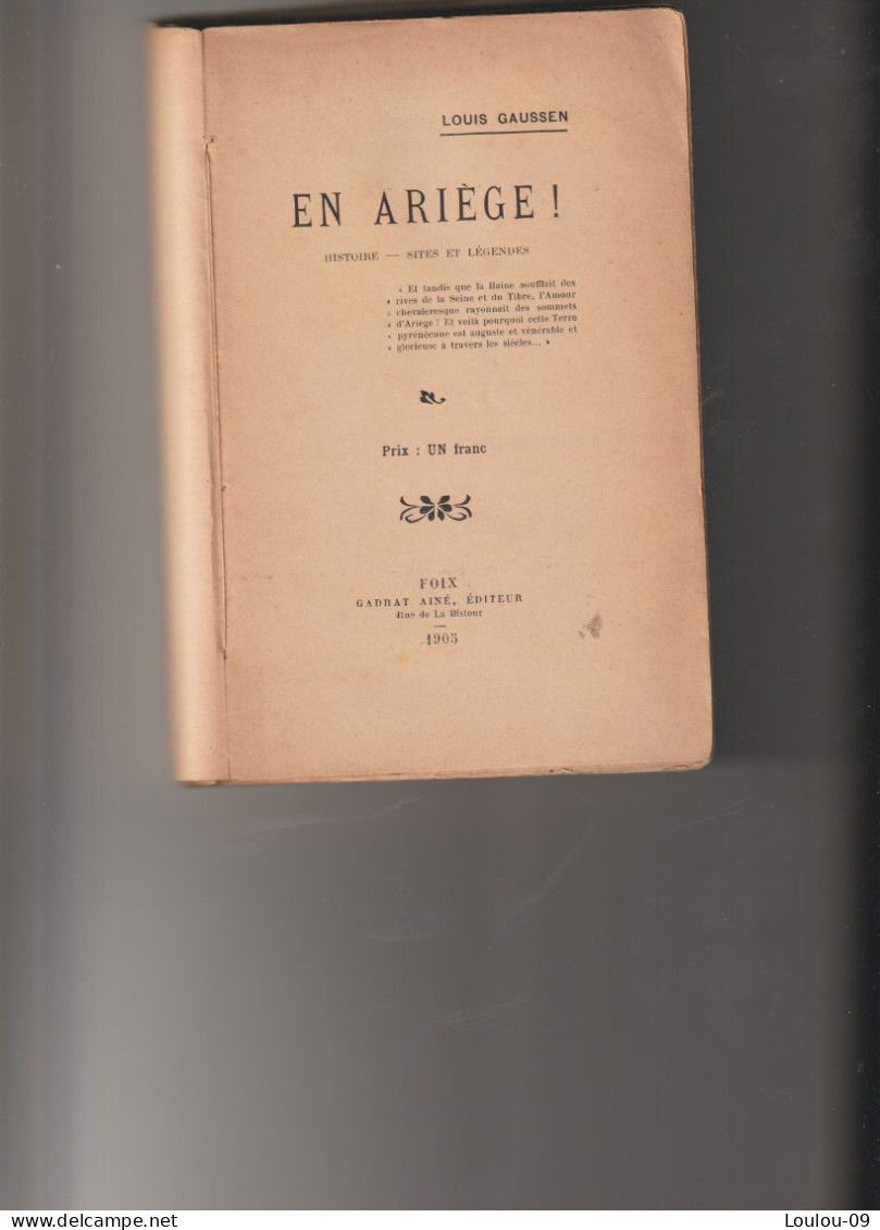 En Ariège De Louis Gaussen-Fpix-1905-(260 Pages) - 1901-1940