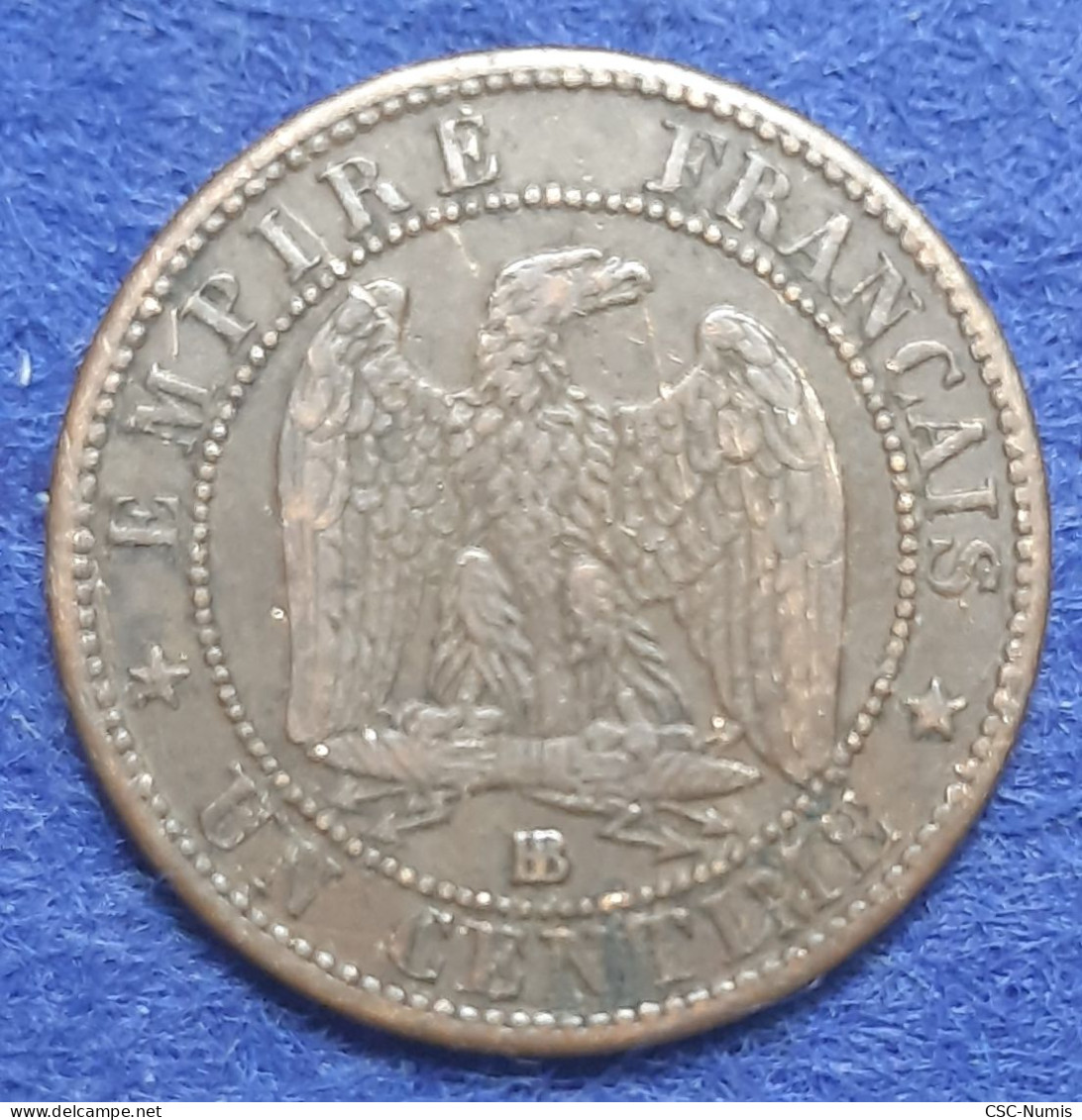(CG#177) - Napoléon III - 1 Centime 1862 BB, Strasbourg -  Variété Petit BB - 1 Centime