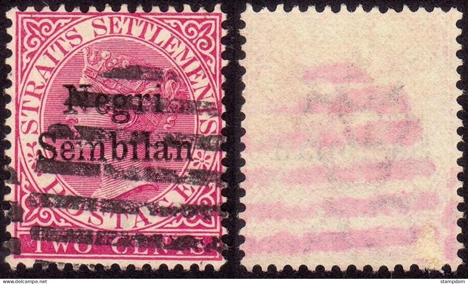 NEGRI SEMBILAN 1891 Overprint 2c  Sc#1 - USED @P1173 - Negri Sembilan