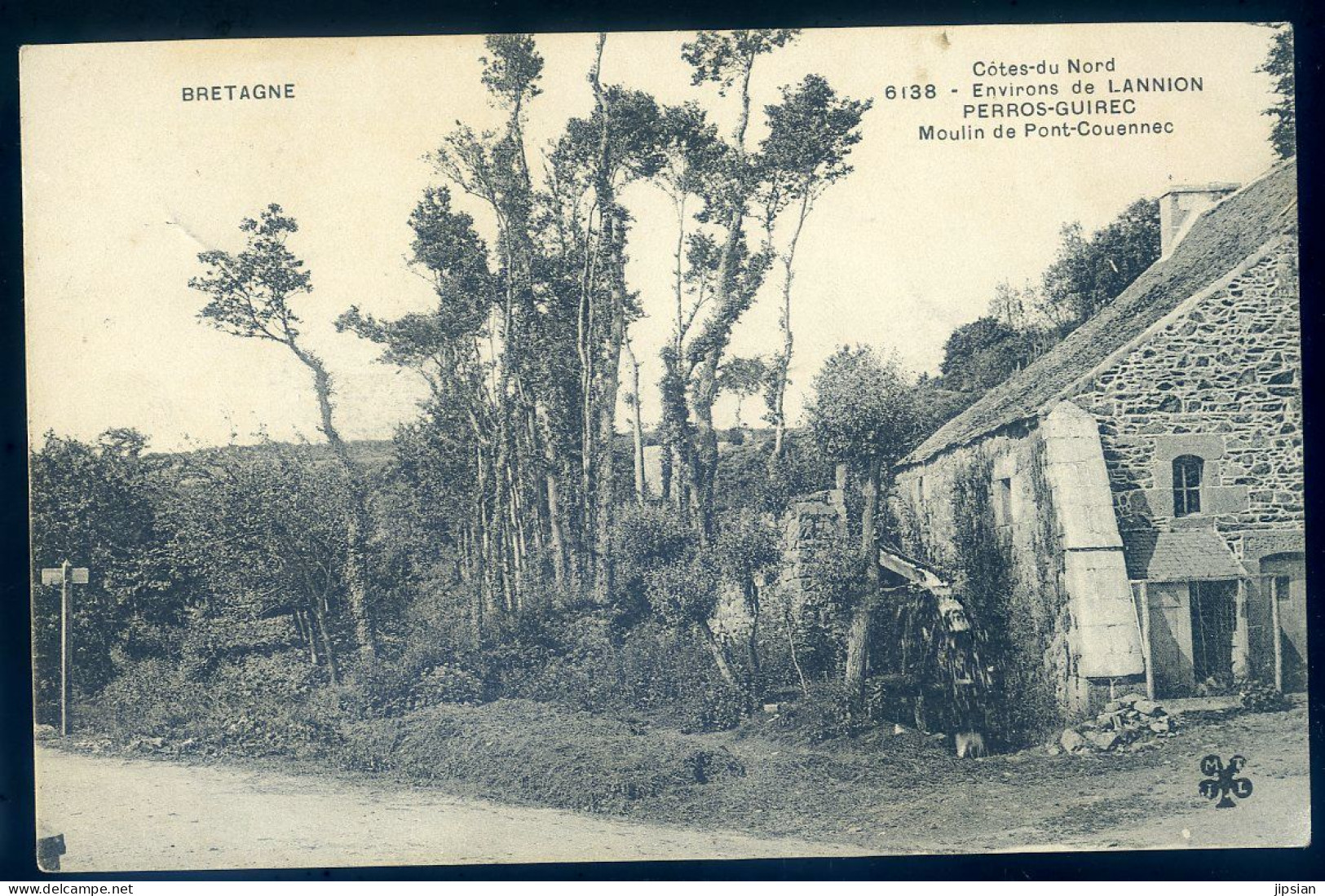 Cpa Du 22 Environs De Lannion Perros Guirec , Moulin De Pont Couennec   STEP138ter - Lannion