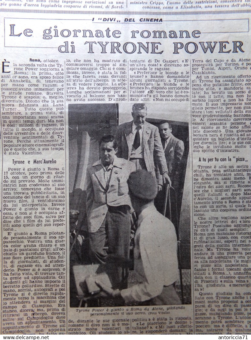 La Domenica Del Corriere 2 Novembre 1947 Gioconda Louvre Tyrone Power Conchita - Other & Unclassified