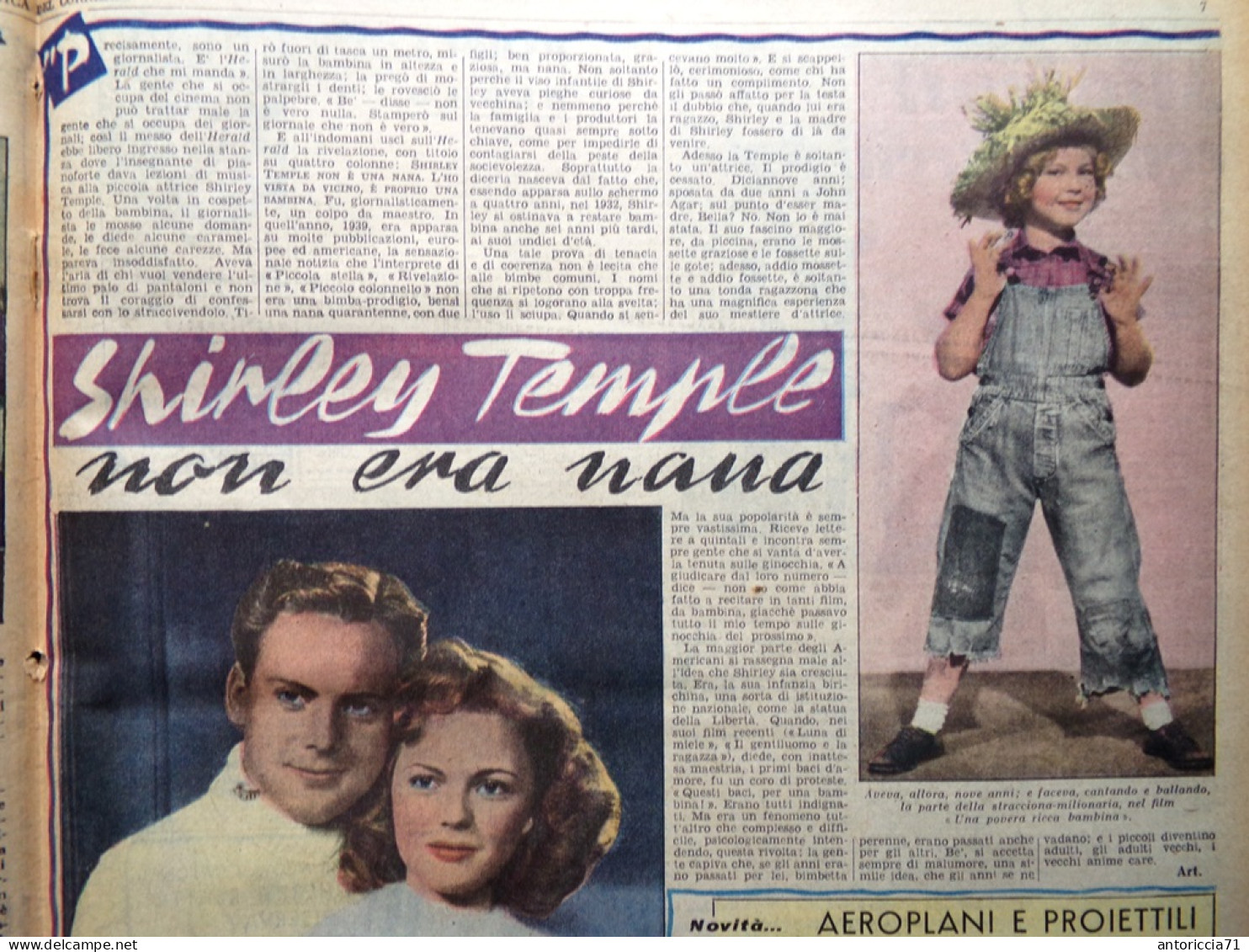 La Domenica Del Corriere 21 Dicembre 1947 Anna Morelli Garfagnana Temple Keller - Other & Unclassified