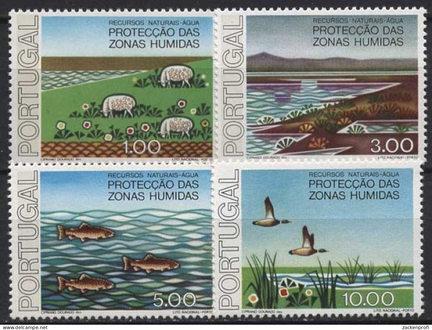 Portugal 1976 Feuchtgebiete Schafe Fische Enten 1335/38 Postfrisch - Ongebruikt