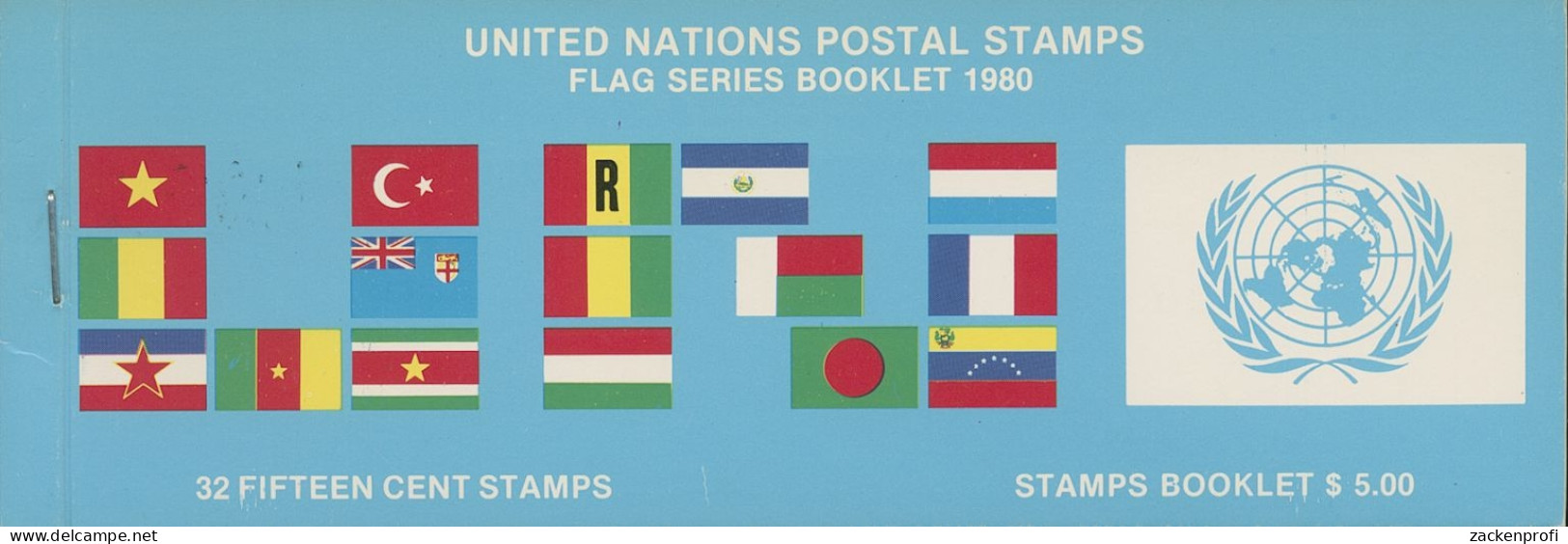 UNO New York 1980 Flaggenserie Markenheftchen MH 348/63 Postfrisch (D13993) - Booklets