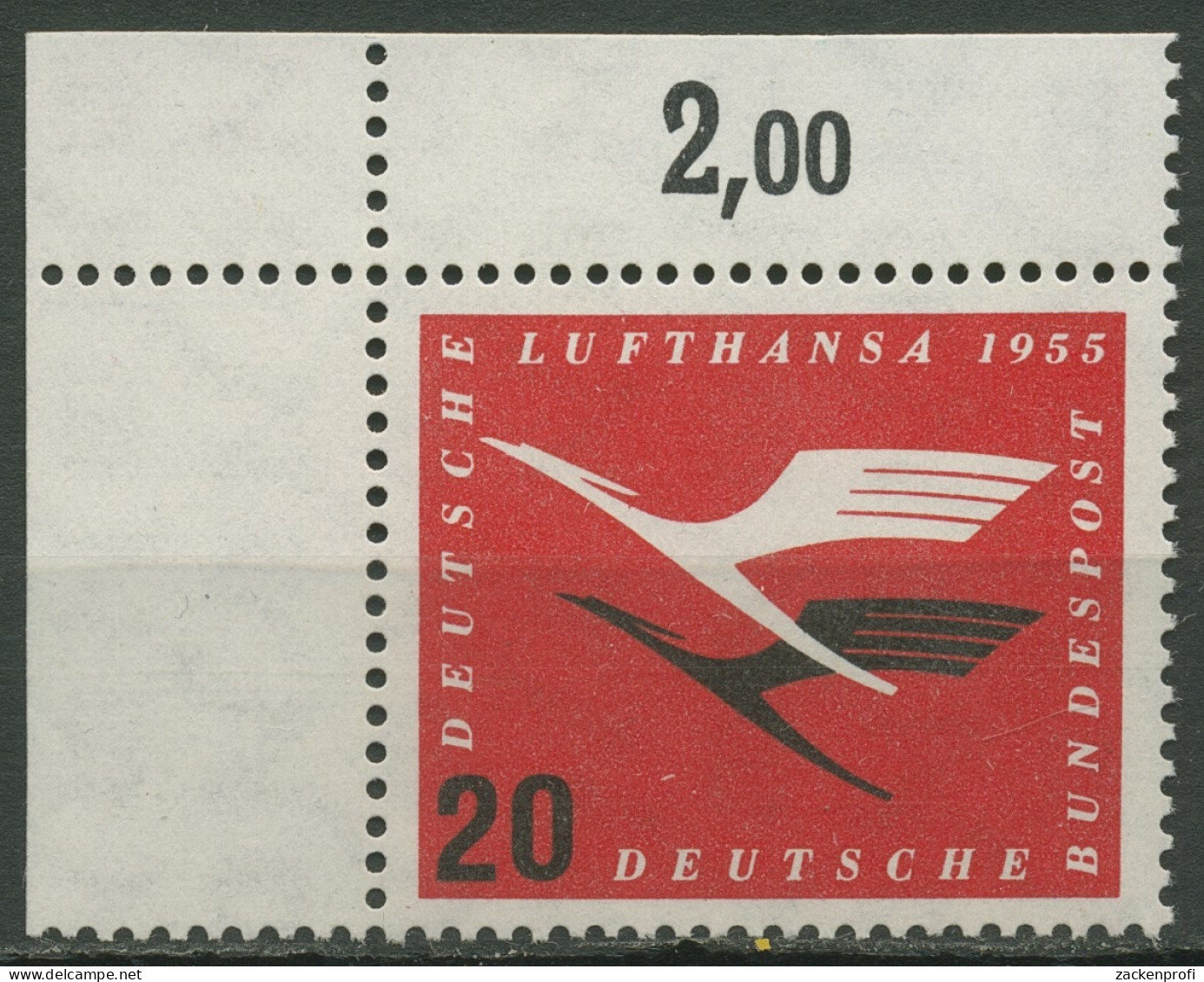 Bund 1955 Deutsche Lufthansa 208 Vb Ecke Oben Links Postfrisch - Ungebraucht