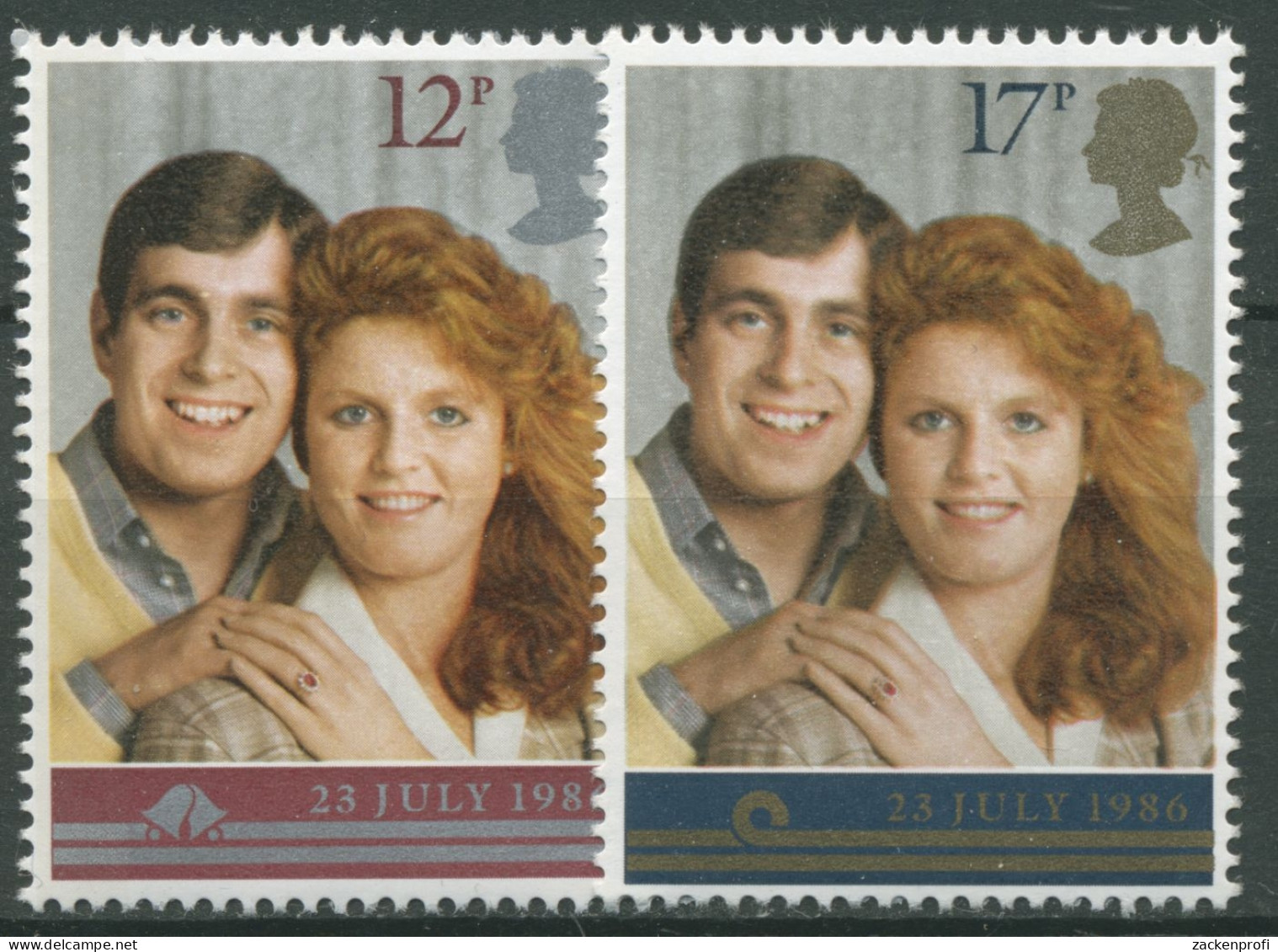 Großbritannien 1986 Hochzeit Prinz Andrew U. Sarah Ferguson 1081/82 Postfrisch - Ongebruikt