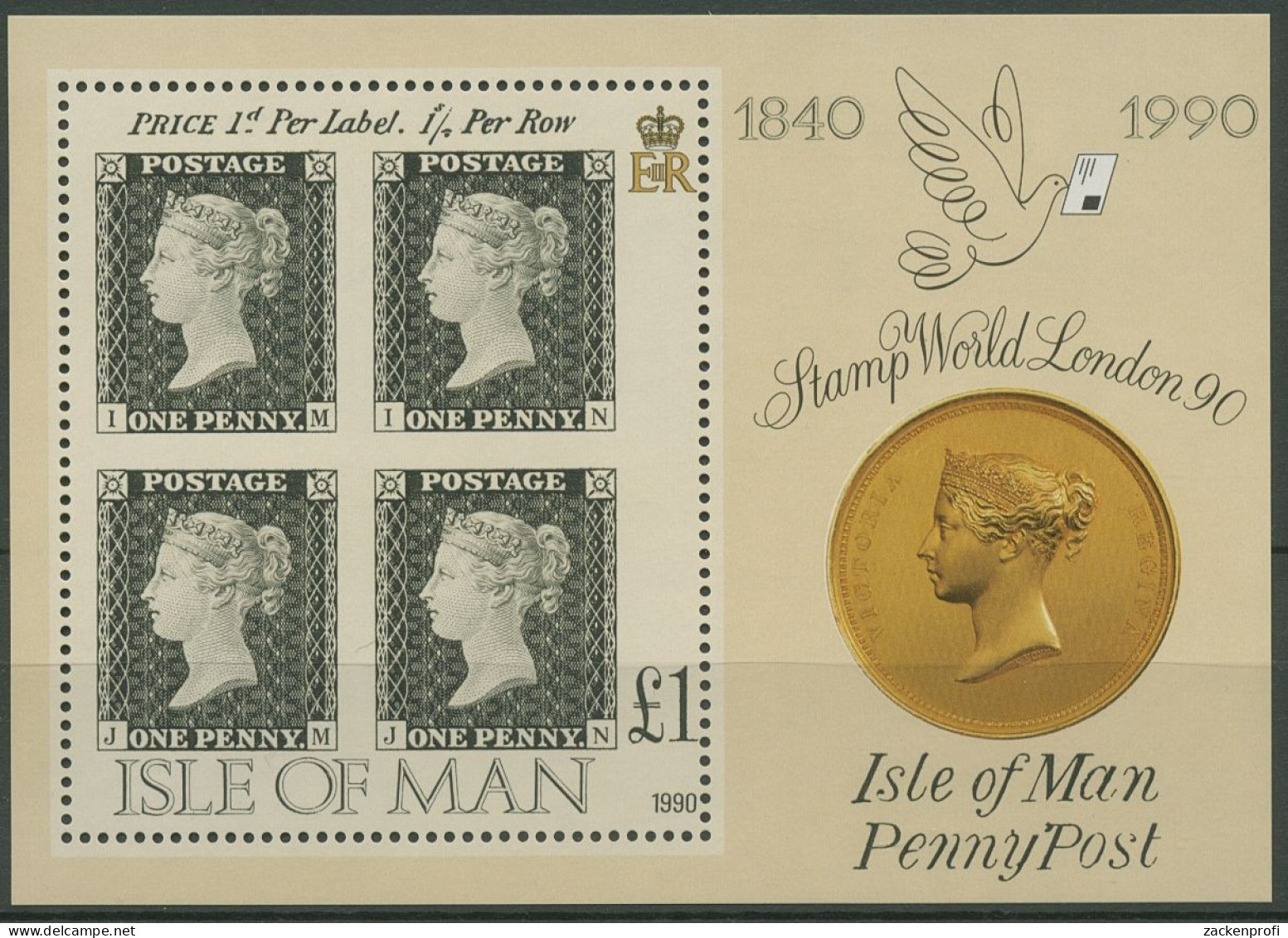 Isle Of Man 1990 150 Jahre Briefmarken Block 12 Postfrisch (C90616) - Isle Of Man