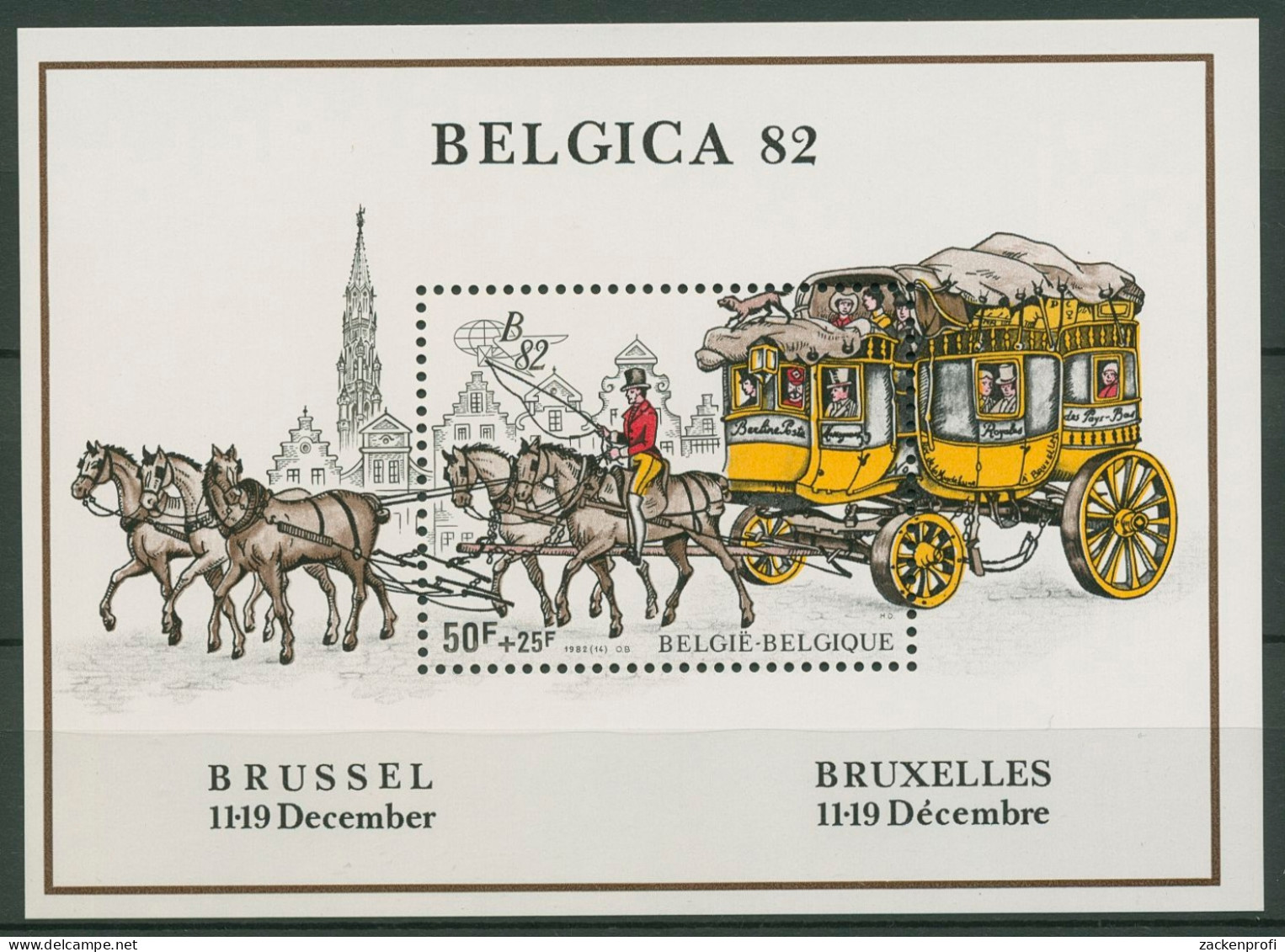 Belgien 1982 BELGICA'82 Postkutsche Block 53 Postfrisch (C91566) - 1961-2001