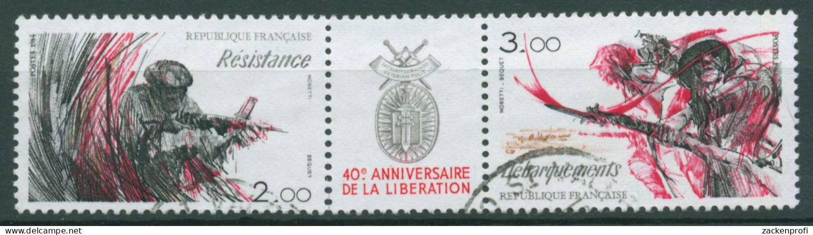 Frankreich 1984 Tag Der Befreiung Widerstandskämpfer 2444/45 ZD Gestempelt - Used Stamps