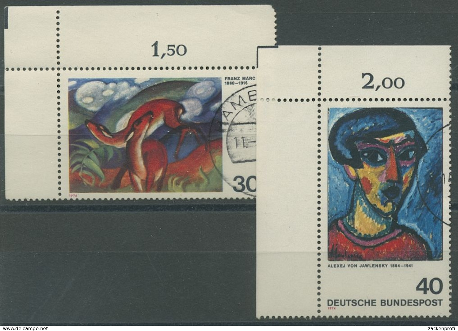 Bund 1974 Deutscher Expressionimus 798/99 Ecke 1 Oben Links Gestempelt (E531) - Used Stamps