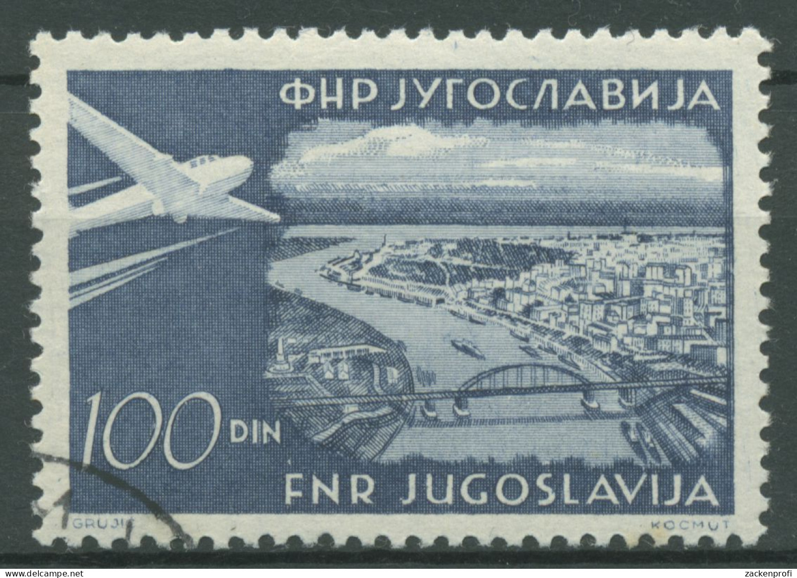 Jugoslawien 1951 Flugzeuge Savebrücke Belgrad 652 A Gestempelt - Gebruikt