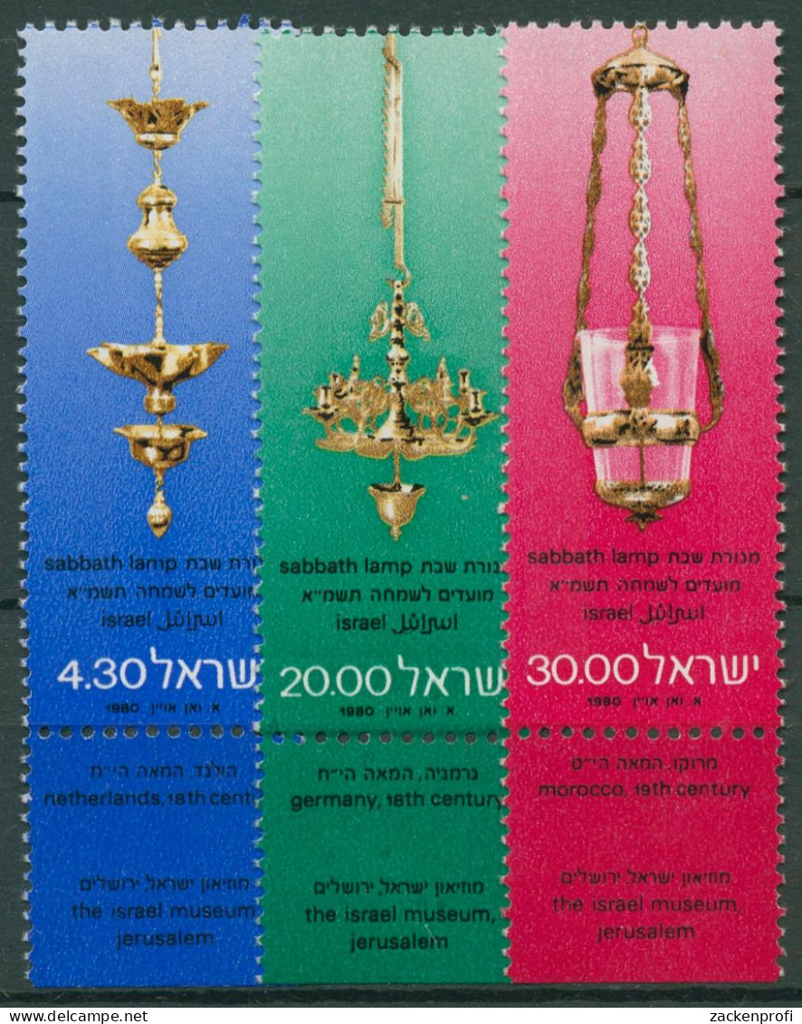 Israel 1980 Jüdische Festtage Sabbatlampen 822/24 Mit Tab Postfrisch - Ungebraucht (mit Tabs)