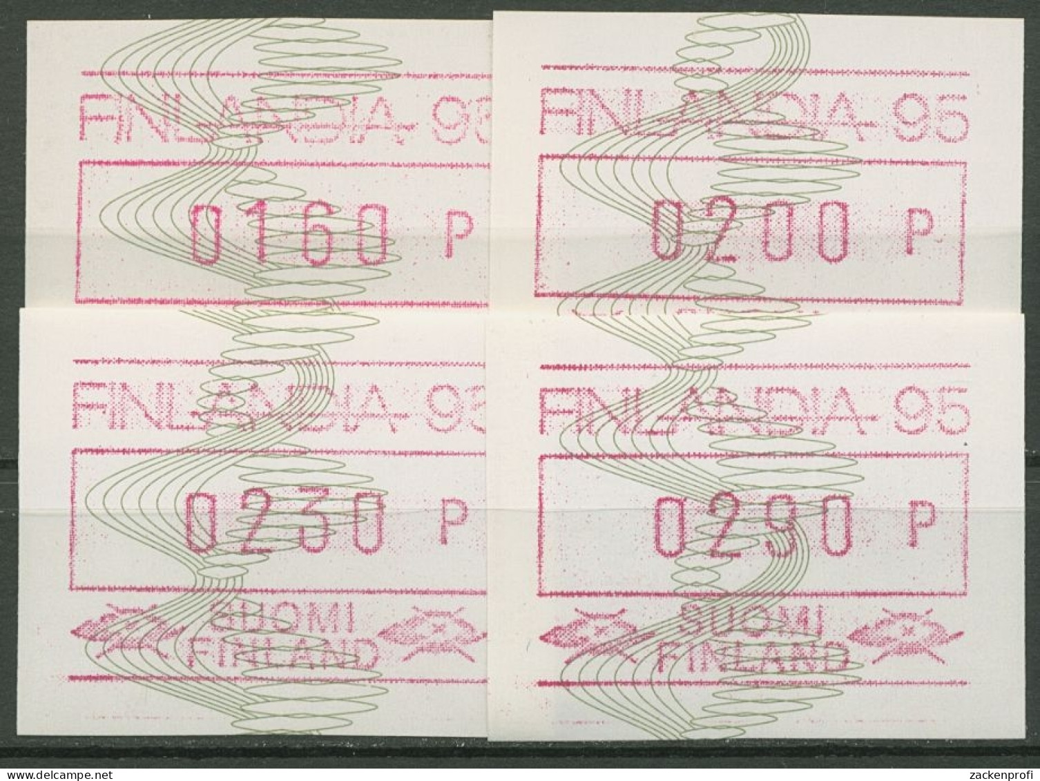 Finnland ATM 1993 FINLANDIA '95 Helsinki Satz ATM 18 S 2 Postfrisch - Machine Labels [ATM]
