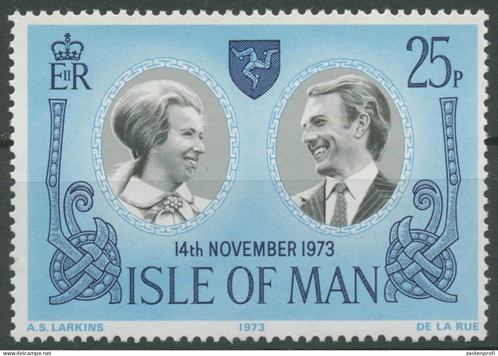 Isle Of Man 1973 Hochzeit Prinzessin Anne & Mark Phillips 35 Postfrisch - Isle Of Man