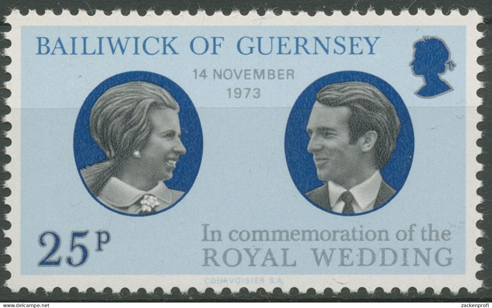 Guernsey 1973 Hochzeit Prinzessin Anne & Mark Phillips 88 Postfrisch - Guernsey
